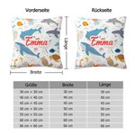 Personalisierter Weicher Kissenbezug mit Namen Niedliche Meerestiere Dinosaurier Elemente Haus Deko Geburtstag Geschenk für Jungen Mädchen