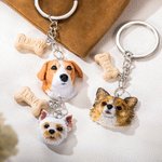 Gepersonaliseerde Handgemaakt Klei Huisdier Portret Sleutelhanger Oorbellen Ketting Magnetische Koelkaststickers Cadeau voor Huisdierliefhebbers