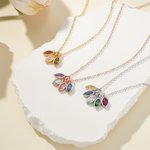 Personalized 1-8 Marquise Birthstones Necklace Dainty Jewelry Birthday Mother's Day Anniversary Gift for Women