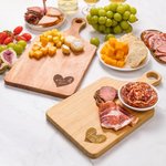 Personalized Heart Design Wood Bamboo Reversible Cutting Board with Grip and Name Made in USA Housewarming Wedding Gift for Family Couple