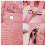 Sac à Dos en Velours Côtelé Personnalisé avec Motif Fleurs Arc-en-Ciel et Nom Brodés Cadeau d'Anniversaire Rentrée Scolaire pour Tout-Petit Enfant