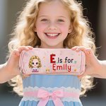 Personalized Cute Cartoon Kid Pencil Apple Notebook Initial Three-Layer Pencil Case with Name School Supply Back to School Gift for Boys Girls