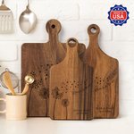 Personalized Dandelion Love Is in the Air Reversible Charcuterie Cutting Board with Grip Made in USA Wedding Housewarming Gift for Family Couples