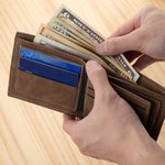 Personalized Men's Leather Wallet with Engraved Photos Father's Day Gift for Dad Grandpa