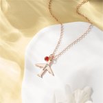 Personalised Airplane Necklace Dainty Jewellery with Birthstone and Text Birthday Anniversary Gift for Women Travel Lovers Pilots Flight Attendants