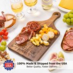 Personalized Apple Pie Gingerbread Recipe Reversible Cheese Charcuterie Cutting Board with Grip Made in USA Christmas Housewarming Gift for Family