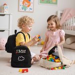 Personoitu monivärinen corduroy reppu nimellä etutaskulla magneettisulkimella lasten syntymäpäivä ja kouluun paluulahjaksi