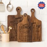 Personalized Apple Pie Gingerbread Recipe Reversible Cheese Charcuterie Cutting Board with Grip Made in USA Christmas Housewarming Gift for Family