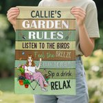 Personalized Cartoon Character Garden Flag with Name Garden Decor Parents' Day Birthday Gift for Family Gardening Lovers