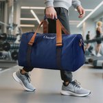 Nom brodé personnalisé Sac de voyage imperméable avec compartiment pour chaussures et bandoulière Accessoires de voyage Sport Gym Cadeau pour hommes