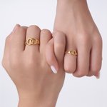 Personalized Handcuffs Interlocking Infinity Ring with Initials Valentine's Day Anniversary Birthday Gift for Female or Male Police Officer Couple