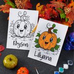 Personalized Cartoon Halloween Pumpkin Kids Paint Kit with Name Educational Toys Trick or Treat Halloween Party Gift for Boys Girls