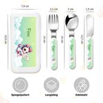 Personalisiertes Fantasy Einhorn Initiale Kinder Gabel Löffel Messer Besteck 3-teilig-Set mit Namen Etui Geburtstag Einschulung Geschenk für Kinder