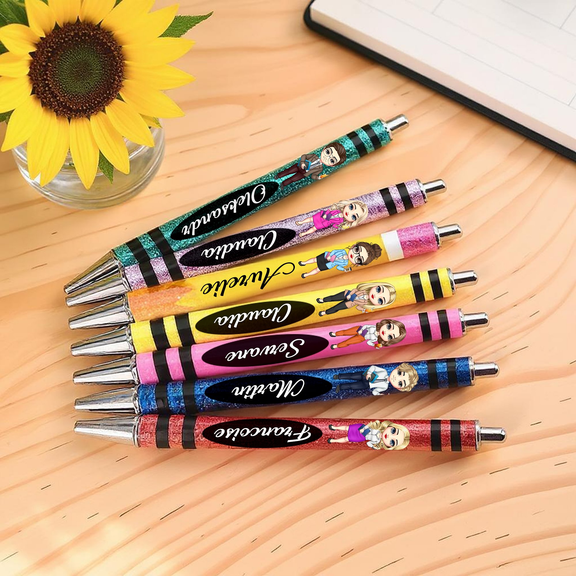 Stylos à bille personnalisés avec nom Cadeau d'appréciation pour les enseignants pour la rentrée scolaire