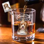 Personalised Life Would Be Boring Without Me 10 oz Rock Whiskey Glass with Pet Photo and Name Old Fashioned Birthday Gift for Friends Pet Lovers