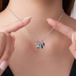 Personalized 1-8 Marquise Birthstones Necklace Dainty Jewelry Birthday Mother's Day Anniversary Gift for Women