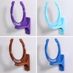 Personalized Horseshoe Multicolor Hat Rack Holder with Text Wall Decor Housewarming Birthday Gift for Cowboy