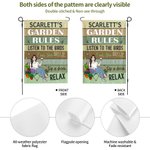 Personalized Cartoon Character Garden Flag with Name Garden Decor Parents' Day Birthday Gift for Family Gardening Lovers