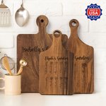 Personalized 1-12 Birth Flowers Reversible Cheese Charcuterie Cutting Board with Name Made in USA Housewarming Gift for Family