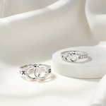 Personalized Handcuffs Interlocking Infinity Ring with Initials Valentine's Day Anniversary Birthday Gift for Female or Male Police Officer Couple