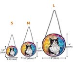 Personalized Stained Glass Style Pet Portrait Photo Suncatcher Ornament with Name Window Balcony Memorial Hanging Decor Birthday Gift for Pet Lovers
