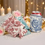 Personlig Retrostil Franskt tryck Toile De Jouy Isolerad ölburk kylhylsa med namn och initialer Partybröllopsgåva för brud Brudtärnor