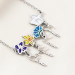 Personalized 1-5 Birth Flowers Necklace with Names Colorful Floral Jewelry Mother's Day Birthday Christmas Gift for Mom Grandma