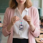 Henkilökohtainen muistikirja paperi värikynä Bow Bow Helmet Badge Lanyard tekstin kanssa Opettajan päivä arvostus takaisin kouluun lahja opettajille kouluttajille