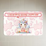 Personalisierte niedliche Badewanne Cartoon Tier Anti-Rutsch-Türmatte mit Namen und Text Housewarming Geburtstag Geschenk für Familie Freund