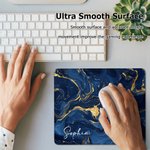 Alfombrilla de ratón antideslizante con nombre, acuarela y dibujo de mármol, personalizada Material de oficina Regalo de cumpleaños para oficinistas Jugadores