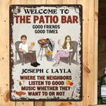 Personalized Cartoon Character Metal Hanging Painting Sign with Name and Title Outdoor Decoration Anniversary Birthday Gift for Family