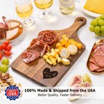 Personalized Heart Design Wood Bamboo Reversible Cutting Board with Grip and Name Made in USA Housewarming Wedding Gift for Family Couple