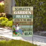 Personalized Cartoon Character Garden Flag with Name Garden Decor Parents' Day Birthday Gift for Family Gardening Lovers