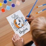 Personalized Cartoon Halloween Pumpkin Kids Paint Kit with Name Educational Toys Trick or Treat Halloween Party Gift for Boys Girls