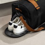 Nom brodé personnalisé Sac de voyage imperméable avec compartiment pour chaussures et bandoulière Accessoires de voyage Sport Gym Cadeau pour hommes