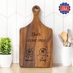 Personalisierte Cute 1-8 Namen Biscuit Familie Reversible Käse Charcuterie Schneidebrett mit Griff Made in USA Muttertag Geschenk für Oma Mom