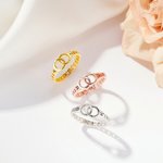 Personalized Handcuffs Interlocking Infinity Ring with Initials Valentine's Day Anniversary Birthday Gift for Female or Male Police Officer Couple