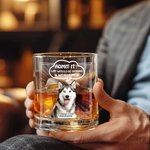 Personalised Life Would Be Boring Without Me 10 oz Rock Whiskey Glass with Pet Photo and Name Old Fashioned Birthday Gift for Friends Pet Lovers