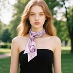 Personlig Retro fransk Toile De Jouy Silk Scarf med Initial Daily Party Favor Födelsedagspresent för kvinnor