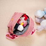 Sac à Dos en Velours Côtelé Personnalisé avec Motif Fleurs Arc-en-Ciel et Nom Brodés Cadeau d'Anniversaire Rentrée Scolaire pour Tout-Petit Enfant