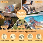 Personalisierte lustige Zebra Flamingo Tiere schnell trocken überdimensioniert Strandtuch mit Namen Sommerurlaub Strand Party Geschenk für Familie Freunde