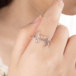 Personalized Cute Dog Cat Silhouette Ring with Name Minimalist Jewelry Birthday Anniversary Gift for Pet Lovers