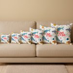 Personalisierter Weicher Kissenbezug mit Namen Niedliche Meerestiere Dinosaurier Elemente Haus Deko Geburtstag Geschenk für Jungen Mädchen