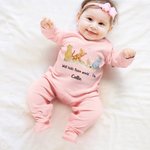 Personalized Classic Winnie the Pooh 100% Cotton Baby Romper Hat Blanket Outfit with Name and Gift Box Baby Shower Gift for Newborn New Parents