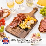 Personalized Engraved Photo Text Date Wooden Bamboo Reversible Cutting Board with Grip Made in USA Housewarming Anniversary Gift for Family