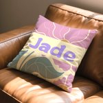 Taie d'Oreiller Personnalisée avec Nom et Design de Fleurs Décoration Intérieure Cadeau Anniversaire Emménagement pour Amis Femme