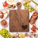 Personalized Heart Design Wood Bamboo Reversible Cutting Board with Grip and Name Made in USA Housewarming Wedding Gift for Family Couple