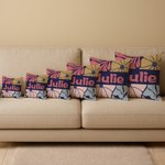 Taie d'Oreiller Personnalisée avec Nom et Design de Fleurs Décoration Intérieure Cadeau Anniversaire Emménagement pour Amis Femme