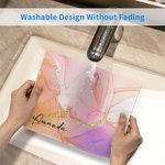 Alfombrilla de ratón antideslizante con nombre, acuarela y dibujo de mármol, personalizada Material de oficina Regalo de cumpleaños para oficinistas Jugadores