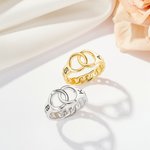 Personalized Handcuffs Interlocking Infinity Ring with Initials Valentine's Day Anniversary Birthday Gift for Female or Male Police Officer Couple